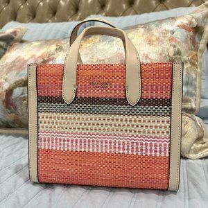 Kate Spade manhattan small woven striped tote bag
